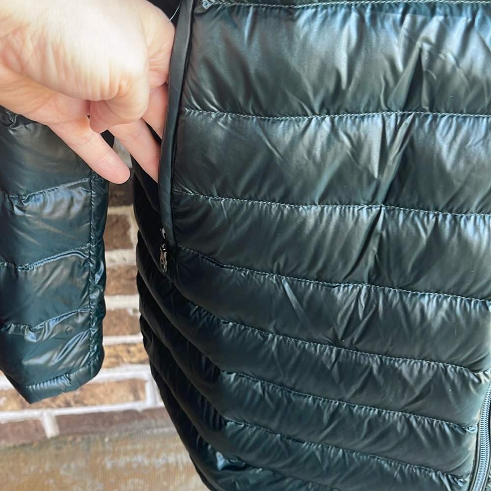 DKNY DONNA KARAN GREEN PACKABLE DOWN ANORAK JACKET - Picture 3 of 14
